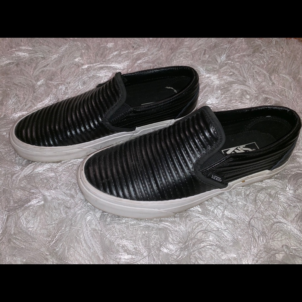 Black leather vans